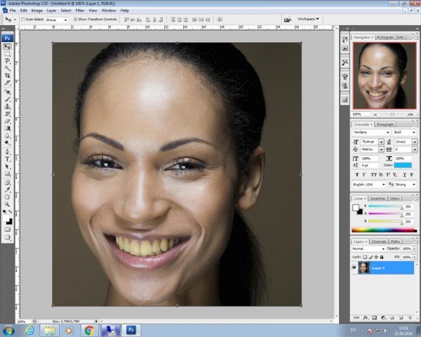 Способы отбеливания зубов в Фотошопе