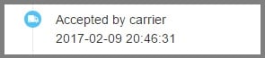 Accepted by carrier перевод на русский язык
