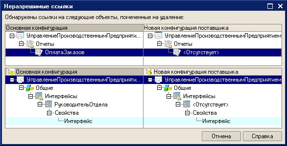 Состояние конфигурации. Конфигурация поставщика это 1с. Нетиповое обновление 1с. 1с объект удален по сравнению со старой конфигурацией поставщика. Конфигурация ИБ И конфигурация поставщика и конфигурация базы данных.