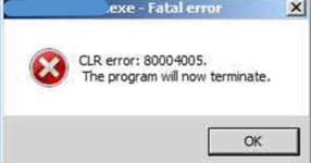 Error code 0x80004005. Ошибка CLR 80004005. CLR Error 80004005. Код ошибки x80004005. Ошибка 0x80004005 Windows.