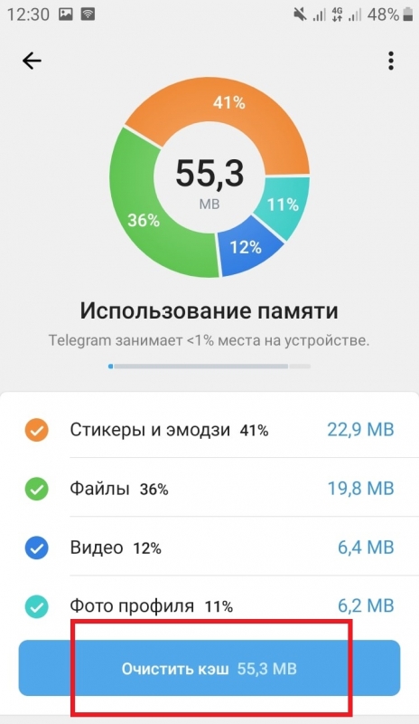 Как очистить кэш в телеграмме на андроид и айфоне