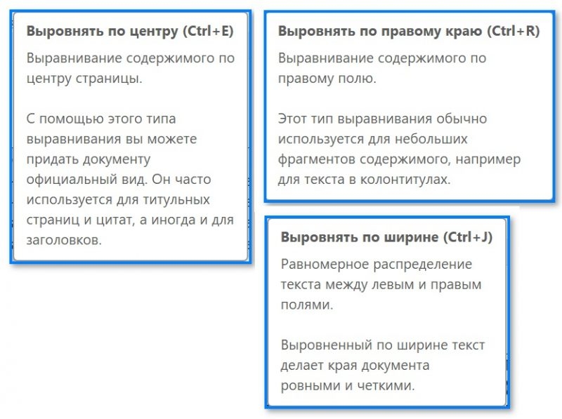 Выравнивание текста в MS Word: по ширине, по центру и краям