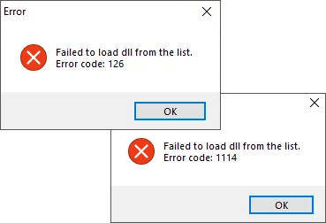 Failed to load dll from the list — варианты решения