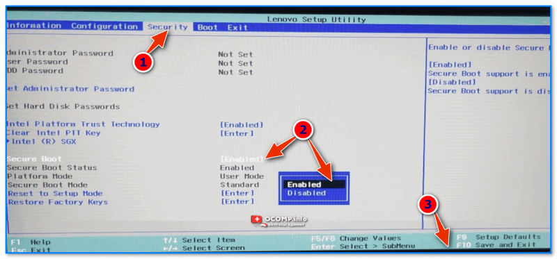 Как отключить безопасную загрузку (Secure Boot), и что делать, если эта опция не меняется в BIOS